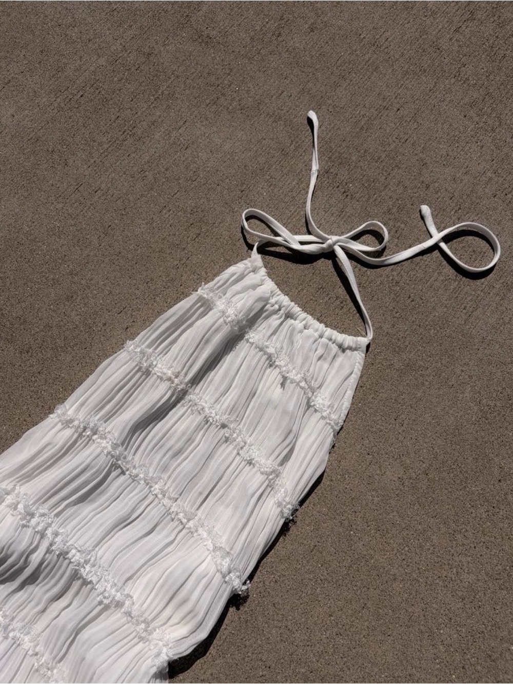 Peppermayo White Halter Ruffle Mini Dress 8 - Picture 6 of 6